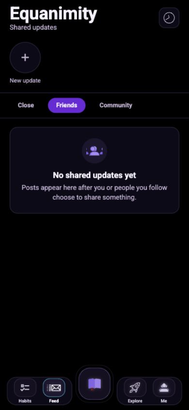 Equanimity shared updates screen